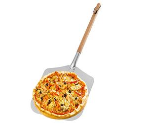 Vivo Technologies Pizza Peel Aluminum Pizza Paddle with Detachable Long Wooden Handle and 12 Inch Pizza Shovel Turning Peel for Baking Homemade Pizza