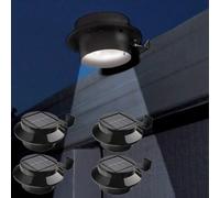 Vivo Technologies Solar Powered Led Gutter Door Wall Fence Lights Outdoor Garden Roof for Fence Lobby Pathway Outdoor Garden Wall Lights with Adjustable Bracket Security(Black-4pcs)