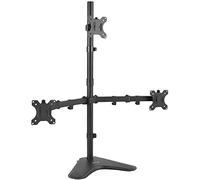VIVO Triple LCD LED Computer Monitor Desk Stand, Free Standing Heavy Duty Fully Adjustable Mount for 3 Screens up to 30 inches STAND-V003E
