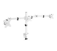 VIVO Triple Monitor Adjustable Desk Mount Articulating Tri Stand Holds 3 Screens up to 24 inches White STAND-V003YW