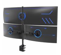 VIVO Triple Monitor Extra Tall Desk Mount for up to 49 inch Ultrawides on Center Bracket and 27 inch Screens on Side Brackets, Holds up to 44 lbs, Black, STAND-V103T