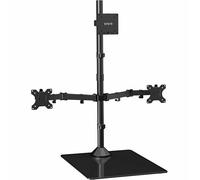 VIVO Triple Monitor Extra Tall Desk Stand for up to 49 inch Ultrawides on Center Bracket and 27 inch Screens on Side Brackets, Holds up to 44 lbs, Tempered Glass Base, Black, STAND-V103T-GB