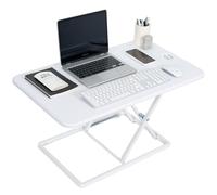 VIVO Ultra-Slim 32 Inch Single Top Height Adjustable Standing Desk Riser Compact Sit Stand Desktop Converter for Monitor or Laptop White DESK-V032J
