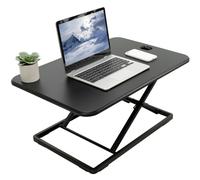 VIVO Ultra-Slim Single Top Height Adjustable Standing Desk Riser, Compact Sit Stand Desktop Converter for Monitor or Laptop, Black, DESK-V001J