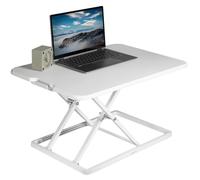 VIVO Ultra-Slim Single Top Height Adjustable Standing Desk Riser, Compact Sit Stand Desktop Converter for Monitor or Laptop, White, DESK-V001JW