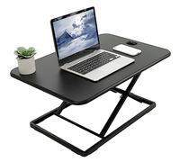 VIVO Ultra-Slim Single Top Height Adjustable Standing Desk Riser, Compact Sit Stand Desktop Converter for Monitor or Laptop, Black, DESK-V001J