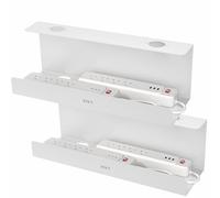 VIVO Under Desk 17 inch Extra Deep Cable Management Trays, Power Strip Holders, Cord Organizers, Wire Tamers for Office and Home, White, 2 Pack, DESK-AC16-2CW
