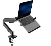 VIVO Universal Adjustable 10 to 15.6 inch Laptop Mount for Desk, Single Tension Arm VESA Notebook Stand with C-clamp and Grommet Options, Black, STAND-V001O-L