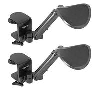 VIVO Universal Clamp-on Adjustable Armrests, Desk Cradle Rotating Elbow Cushions, Above Table Extension Platform Arm Support, Black, 2 Pack, MOUNT-ARM02P
