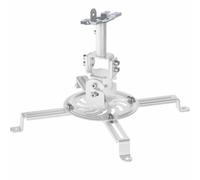 VIVO Universal Low Profile Metal Ceiling Projector Mount with Scissor Clamp, Drop Ceiling Projector Mount for Regular and Mini Projectors, 6.3 inch Pole Extension, Extending Arms, White, MOUNT-VP6DP