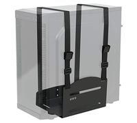 VIVO Universal PC Wall Mount, Adjustable Steel Bracket, Computer Case, Open Frame CPU Strap Holder, Black, MOUNT-PC03V