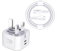 Vivo V30 / V30 Pro Charger, 45W Charger Plug GaN Dual Port USB C + USB C PD Foldable Charger Plug with Super Fast 60w USB C to USB C [1M] Charging Cable
