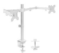 VIVO VIVO Dual Ultrawide Monitor Desk Mount, Heavy Duty Fully Adjustable Steel Stand, Holds 2 Computer Screens up to 38 inches and Max 22lbs Each, White, STAND-V038W
