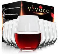 Vivocci Unbreakable Plastic Stemless Outdoor Wine Glasses 20 oz | Tritan Heavy Base | Shatterproof Glassware | Ideal For Cocktails & Scotch | Perfect For Homes & Bars | Dishwasher Safe | Buy 8 Pay 6