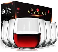 Vivocci Unbreakable Plastic Stemless Wine Glasses 12. 5 oz | 100% Tritan Heavy Base | Shatterproof Glassware | Ideal For Cocktails & Scotch | Perfect For Homes & Bars | Dishwasher Safe | Set of 6