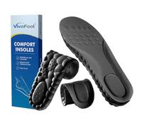 VivoFoot 2 Pair Memory Foam Insoles, Anti-Fatigue Pain Relief Everyday Work Sports Running Comfort Shoe Inserts, Cloud Sole Pads, Cushion Replacement Filler, Trim to Fit (UK 4-6.5, Black)