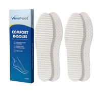 VivoFoot 2 Pairs Kids Comfort Cotton Terry Insoles, Breathable Anti Odour Inserts, Cut-to-Size Everyday Replacement Shoe Pads