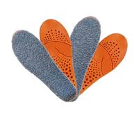 VivoFoot 2 Pairs Warm Lambwool Kids Insoles for Winter, Thick Fleece Inserts with Foam Backing, Shock Absorbing Trimmable Shoe Liners (Grey)