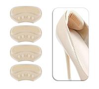 VivoFoot 4 PCs Anti-Slip Heel Grips, Thick Liners & Fillers for Half-Size Too Big or Loose Shoes, Heel Cushion Inserts, Heel Pads to Prevent Heel Slipping Out, Rubbing and Blisters (Beige,6mm)