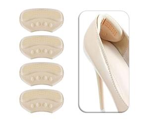 VivoFoot 4 PCs Anti-Slip Heel Grips, Thick Liners & Fillers for Half-Size Too Big or Loose Shoes, Heel Cushion Inserts, Heel Pads to Prevent Heel Slipping Out, Rubbing and Blisters (Beige,6mm)