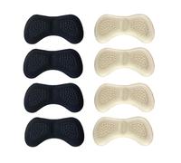 VivoFoot 8 PCs Anti-slip Heel Grips, Thick Liners & Fillers for Half-Size Too Big or Loose Shoes, Strong-Adhesive Back of Heel Cushion inserts, Heel Pads to Prevent Heel Slipping Out (Beige+Black,6mm)