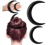 vivoh 2pcs Hand Carved Crescent Hair Fork for Women Moon Hair Stick Wooden Moon Hair Clip Crescent Hair Clip Wooden Moon Hair Clip Wooden Moon Hair Ornament Hairstyle Needle Moon Hair Clip 2 Sizes