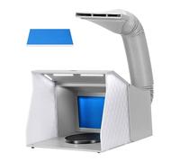 VIVOHOME Airbrush Spray Booth with Dual Fans LED Lighting Filter and Exhaust Hose Portable Painting Extraction Booth with Turntable Table for Model Art Craft Nails and Cake Decorating