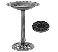 VIVOHOME Bird Bath Feeder for Garden 71cm Tall with Solar-Powered Water Fountain Large Free-Standing Resin Traditional Water Bowl Patio Lawn Decking & Outdoor Decor