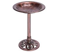 VIVOHOME Birdbath for Garden 71cm Height Polyresin Lightweight Antique Plastic Resin Standing Outdoor Water Bowl for Birds