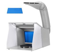 VIVOHOME Dual Fans Airbrush Paint Spray Booth with 4 LED Lights Turn Table and Filter Hose, Portable Airbrush Booth for Painting Model Craft