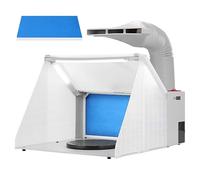 VIVOHOME Portable Airbrush Paint Spray Booth Kit with LED Lights Turn Table and Filter Hose for Model Cake Craft Nail Toy Part