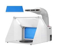 VIVOHOME Portable Airbrush Spray Booth Kit with LED Lights Turntable Table and Filter Hose Ideal for Painting Models Cake Nail Art Craft Toy Parts
