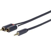 Vivolink PROMJRCA0.5 Audio Cable - 0.5m 3.5mm to 2 x RCA Gold-Plated Black