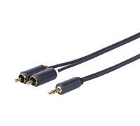 Vivolink PROMJRCA10 Audio Cable - 10m 3.5mm to 2 x RCA Gold-Plated Black
