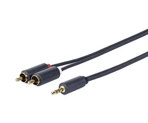 Vivolink PROMJRCA20 Audio Cable - 20m 3.5mm to 2 x RCA Gold-Plated Black