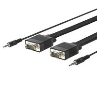 VivoLink provgas15 15 m VGA (D-Sub) + 3.5 mm VGA (D-Sub) + 3.5 mm BLACK CABLE VGA - VGA Cables (VGA (D-Sub) + 3.5 mm; VGA (D-Sub) + 3.5 mm, Male, Male, Right, Right)
