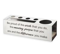Vivopisew Be Proud of the Work You Do Motivational Pencil Holder, Stainless Steel Pen Cup Desk Organizer Gifts for Teacher, Counselor, colleagues, Mentor, Social Worker, Office decor Supplies VP174
