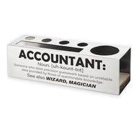 Vivopisew Funny Accountant Stainless Pencil Holder, Desk Accessory Gift for CPA, Bookkeeper, Tax Preparer, Auditor, Finance Professional Financial Advisor, Office Decor Novelty Accounting Joke VP175
