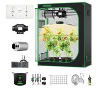 VIVOSUN 48"x24"x60" Mylar Hydroponic Grow Tent Complete Kit with 4 Inch Inline Fan Package, VS2000 LED Grow Light, Temperature Humidity Monitor, Netting, Grow Bags, Pruning Shear and Timer