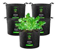 VIVOSUN 5-Pack 25 Gallon Plant Grow Bags Fabric Pots with Handles