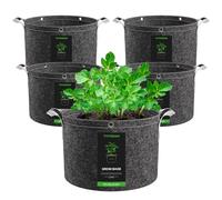 VIVOSUN 5-Pack 30L Grow Bags, 500G Thick Nonwoven Fabric Pots with Strap Handles, Multi-Purpose Rings, for Low Stress Plant Training Fruits, Vegetables, and Flowers