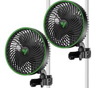 VIVOSUN AeroWave 6 Inch Grow Tent Clip on Fan with 10 Speed, Black,2 Pack