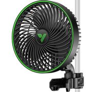 VIVOSUN AeroWave E6 Gen2, Grow Tent Clip Fan 6”, EC Motor, Smart Control, Powerful Oscillating Fan, Local Timer, Weatherproof IP54, for Hydroponics Circulation Cooling, Black