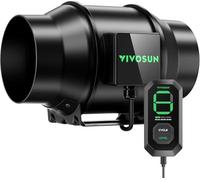 VIVOSUN AeroZesh G6 Inline Duct Fan 6inch/150 mm Extractor Fan 660 m³/h with E12 Speed Controller and Entirely Programmable PWM-Controlled EC Fan for Growbox Grow Tent Ventilation