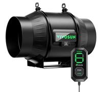 VIVOSUN AeroZesh T6 Inline Duct Fan 6 inch/150 mm Extractor Fan 693 m³/h with E12 Speed Controller and Entirely Programmable PWM-Controlled EC Fan for Grow Tent Ventilation Growbox