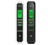 VIVOSUN Digital pH and TDS Meter Kits, 0.01pH High Accuracy Pen Type pH Meter ± 2% Readout Accuracy 3-in-1 TDS EC Temperature Meter for Hydroponics, Pool and Aquarium, Black White, UL Certified