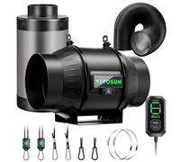 VIVOSUN Duct Fan 150 mm Extractor Fan 693 m鲁/h with E12 Speed Control Carbon Filter & 240 cm Air Duct AeroZesh T6 Exhaust Set Cooling and Ventilation System for Grow Tent
