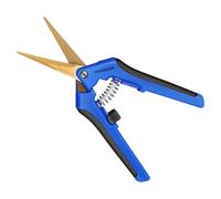 VIVOSUN Garden Shears 16.5 cm Harvesting Shears with Curved Titanium Coated Blades, Locking Handle, Plant Shears for Flowers, Roses, Fruits, Plants, Garden, Blue