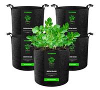 VIVOSUN Grow Bags 5 Pack 12L, Heavy Duty Thickened Nonwoven Fabric Pots with Strong Handles for Vegetables, Flowers, Fruits, Greenhouse and Garden
