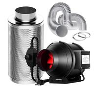 VIVOSUN Grow Tent Ventilation System, 4 Inch Inline Duct Fan with Speed Controller, 4'' Carbon Filter, and 8ft. Ducting Combo, Air Cooling and Filtration Kit for Grow Tent, Hydroponics